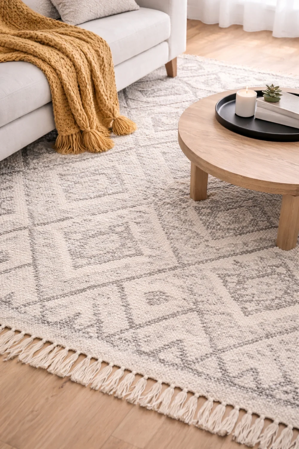 Large area rug for rental living room