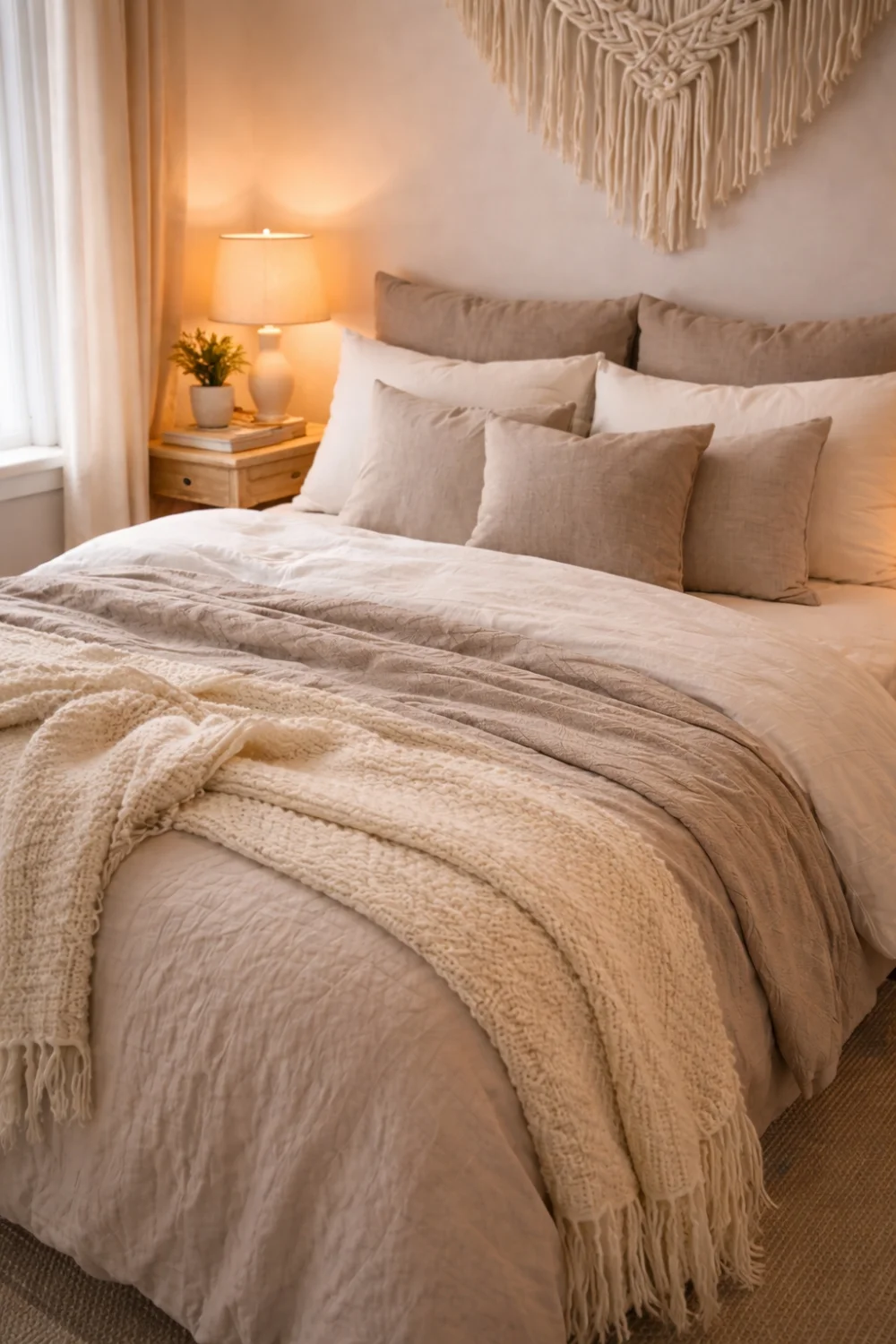 Layered bedding for cozy bedroom decor