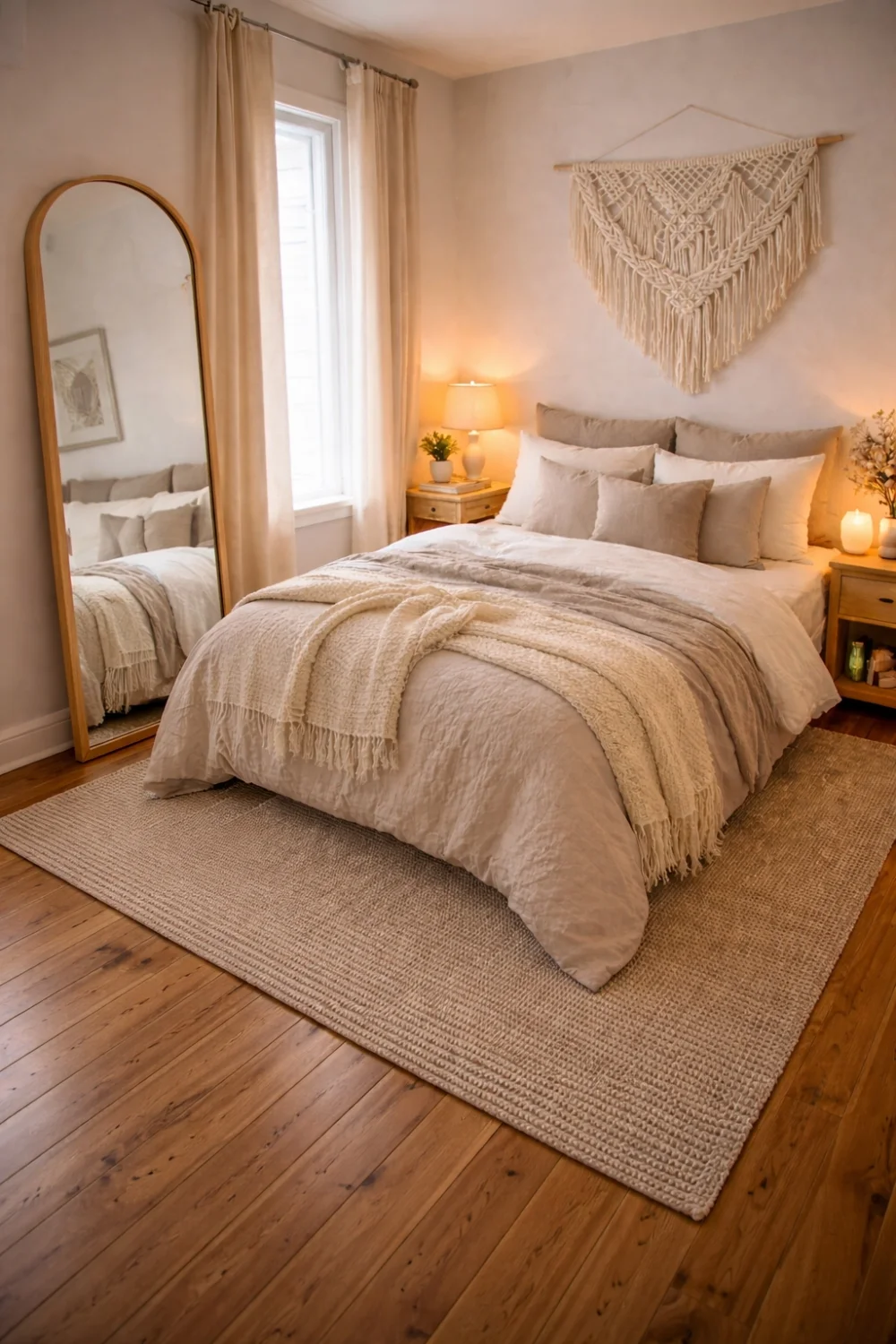 Mirror decor for rental bedroom