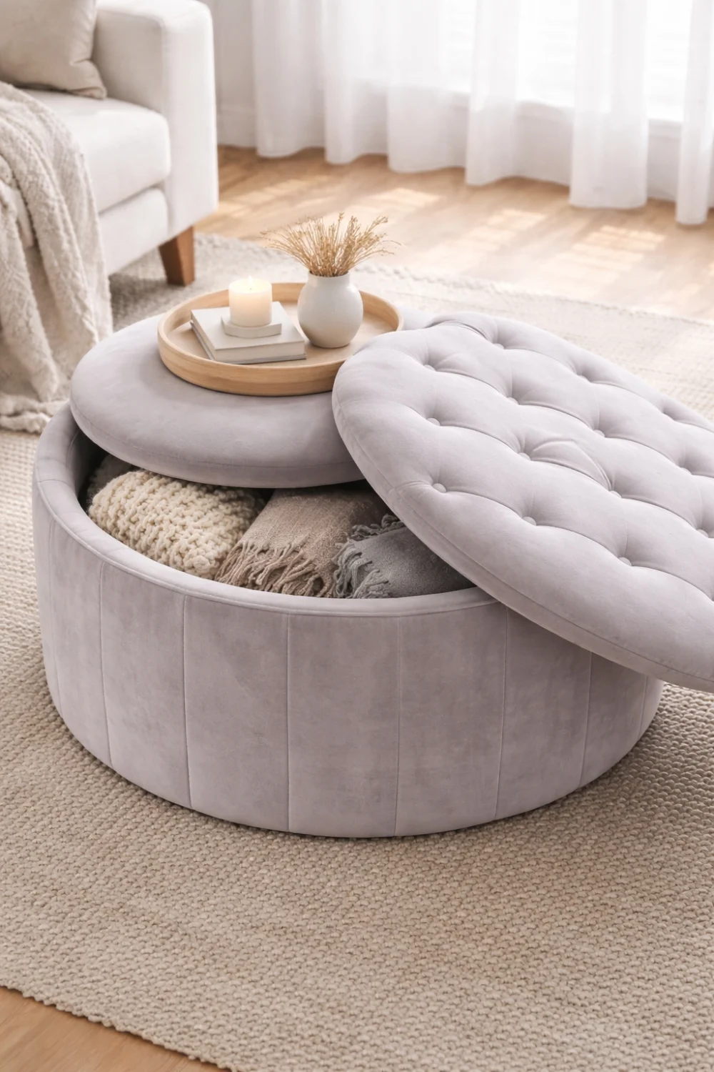 Multi Functional Storage Ottoman Living Room