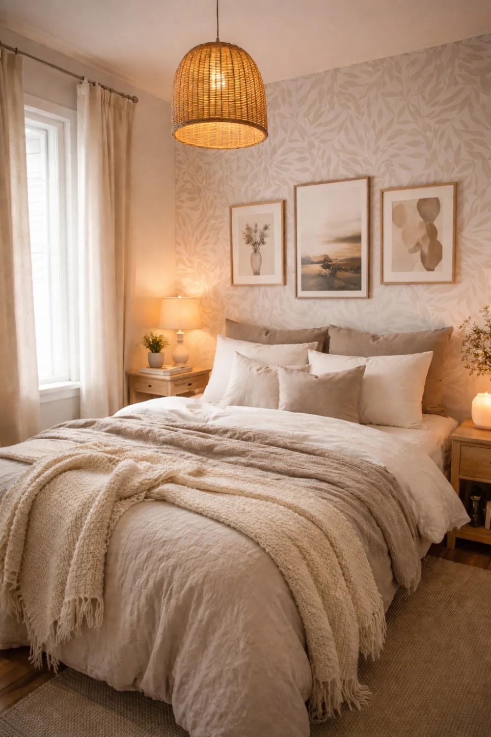 Peel-and-stick wallpaper for rental bedroom