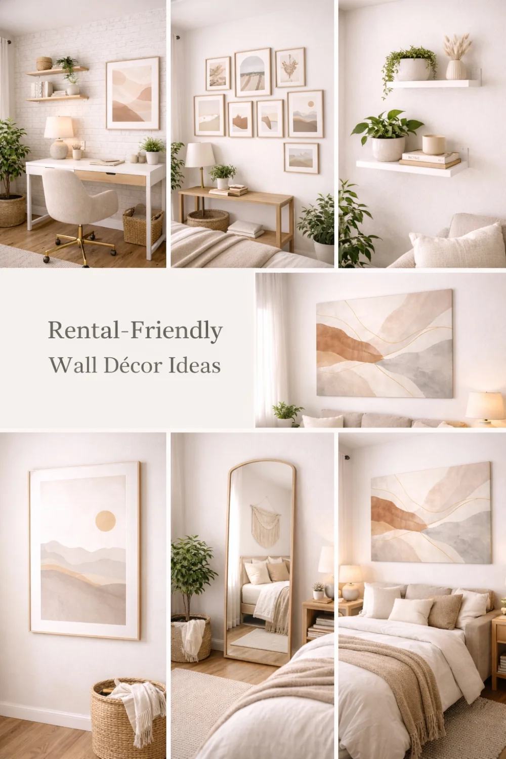 Collection of rental-friendly wall décor ideas for apartments