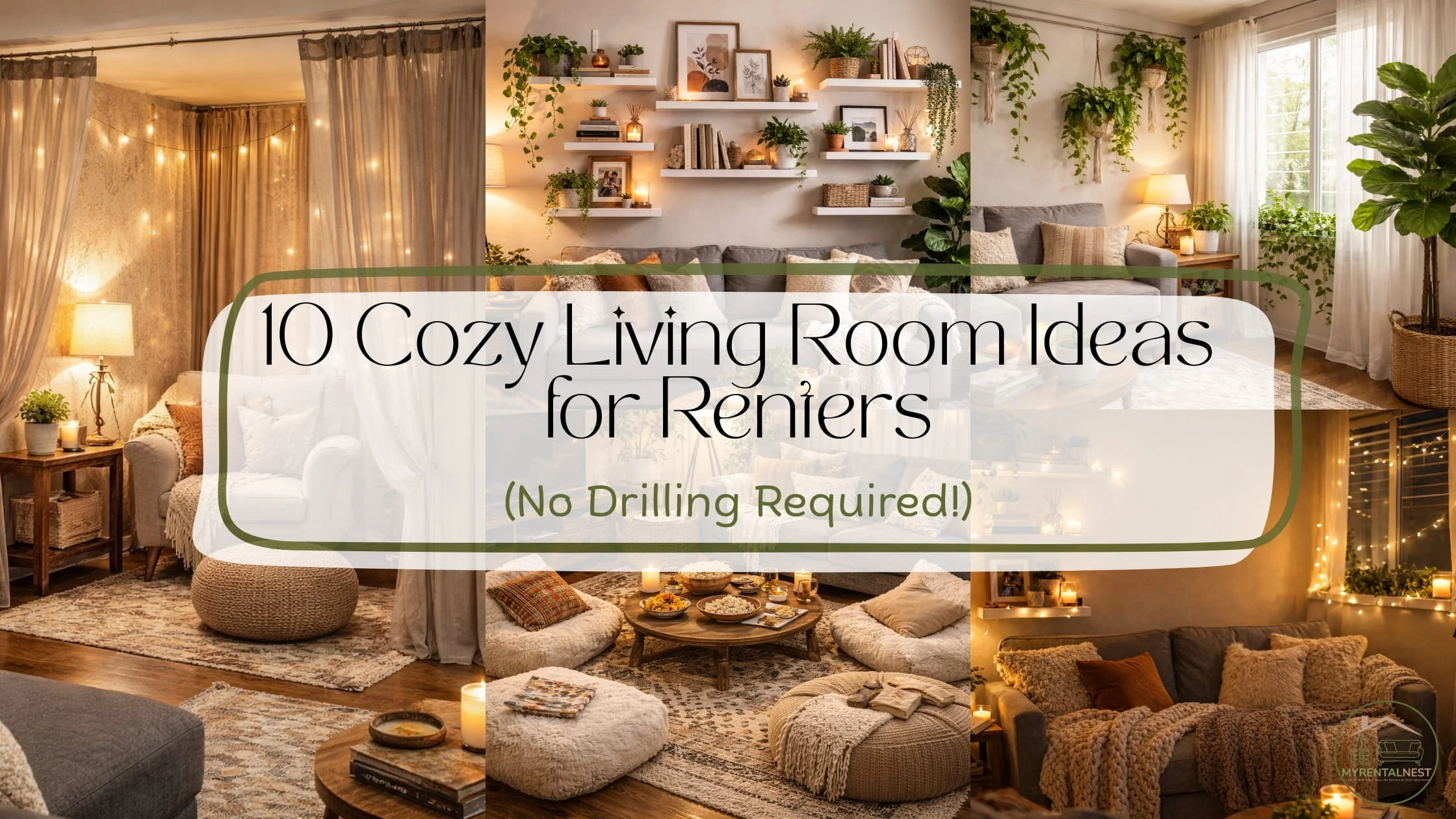 10 Cozy Living Room Ideas for Renters (No Drilling Required!)