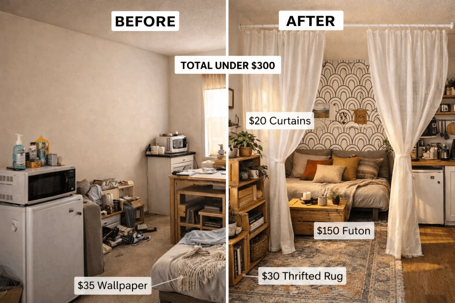 Right below the budget breakdown table in "Bringing It All Together"—own line after table. Reinforces affordability with striking visual proof.