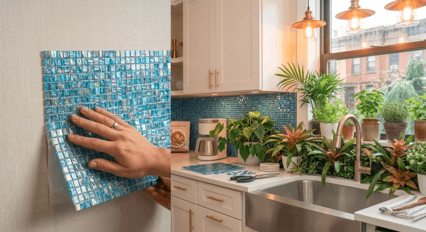 Mosaic peel-and-stick backsplash ideas perfect for best peel and stick backsplash for textured walls in renter kitchens.