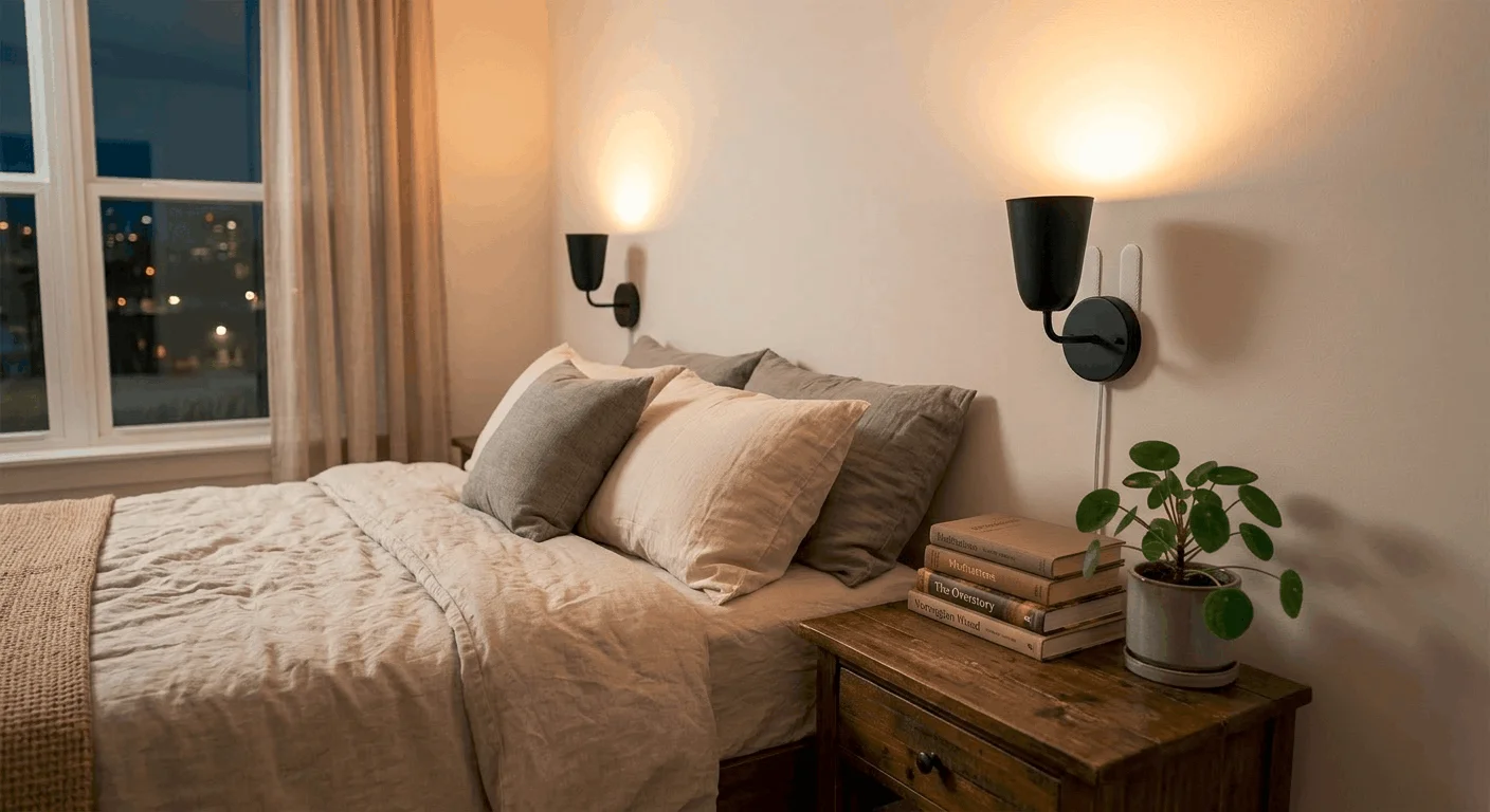 No-wiring wall sconces for cozy apartment lighting no drilling.