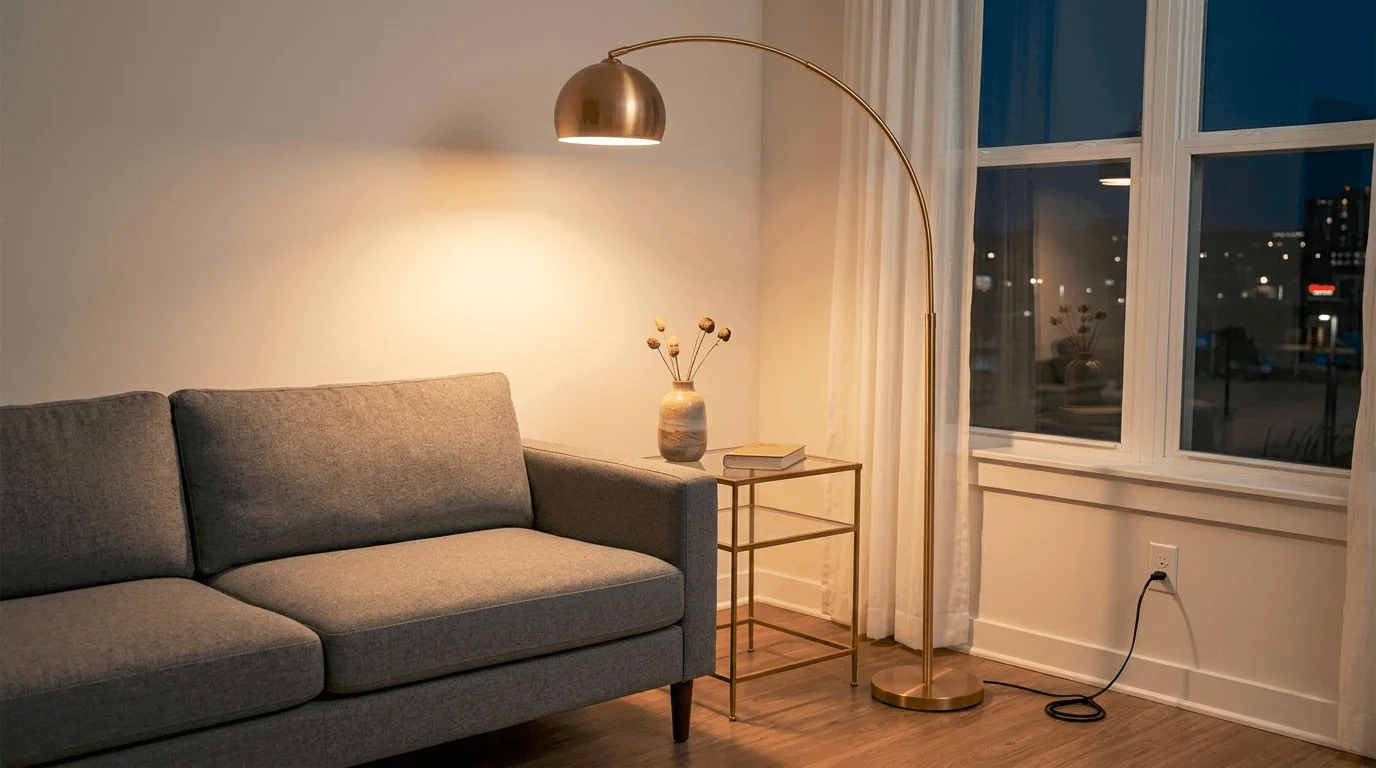 Portable floor lamps apartments brighten living room no drilling.