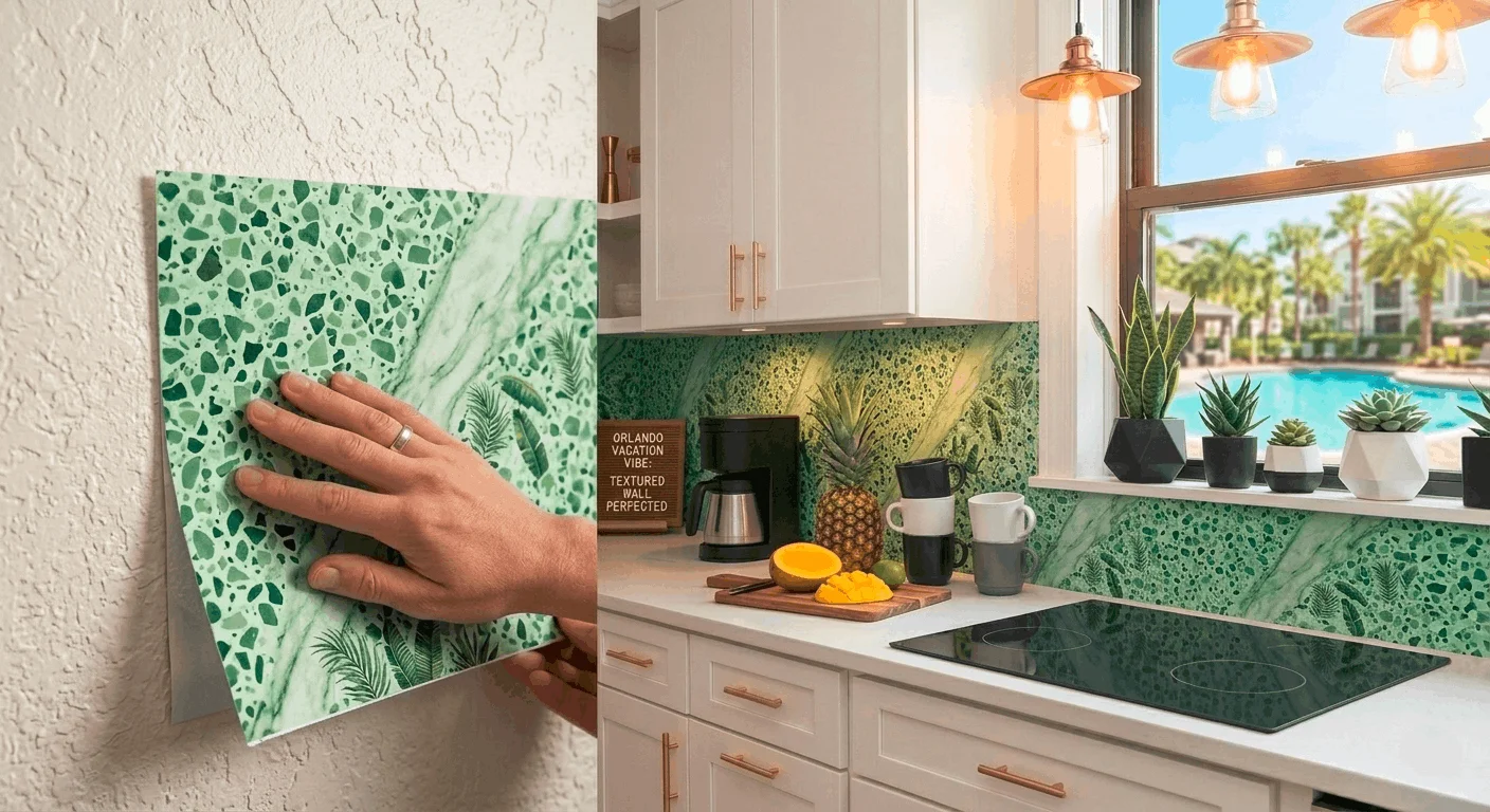 Tropical faux marble peel and stick backsplash ideas for temporary backsplash ideas renters loving peel-and-stick backsplash ideas.